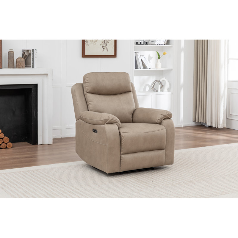 Conrad Fabric Manual Recliner Chair , Stone
