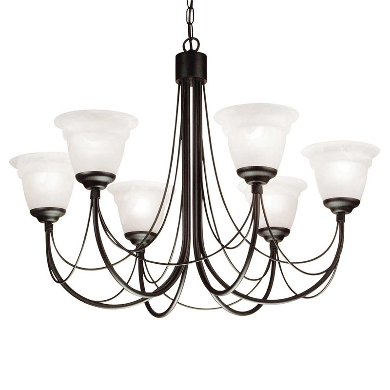 Elba 6 - Light Candle Style Chandelier