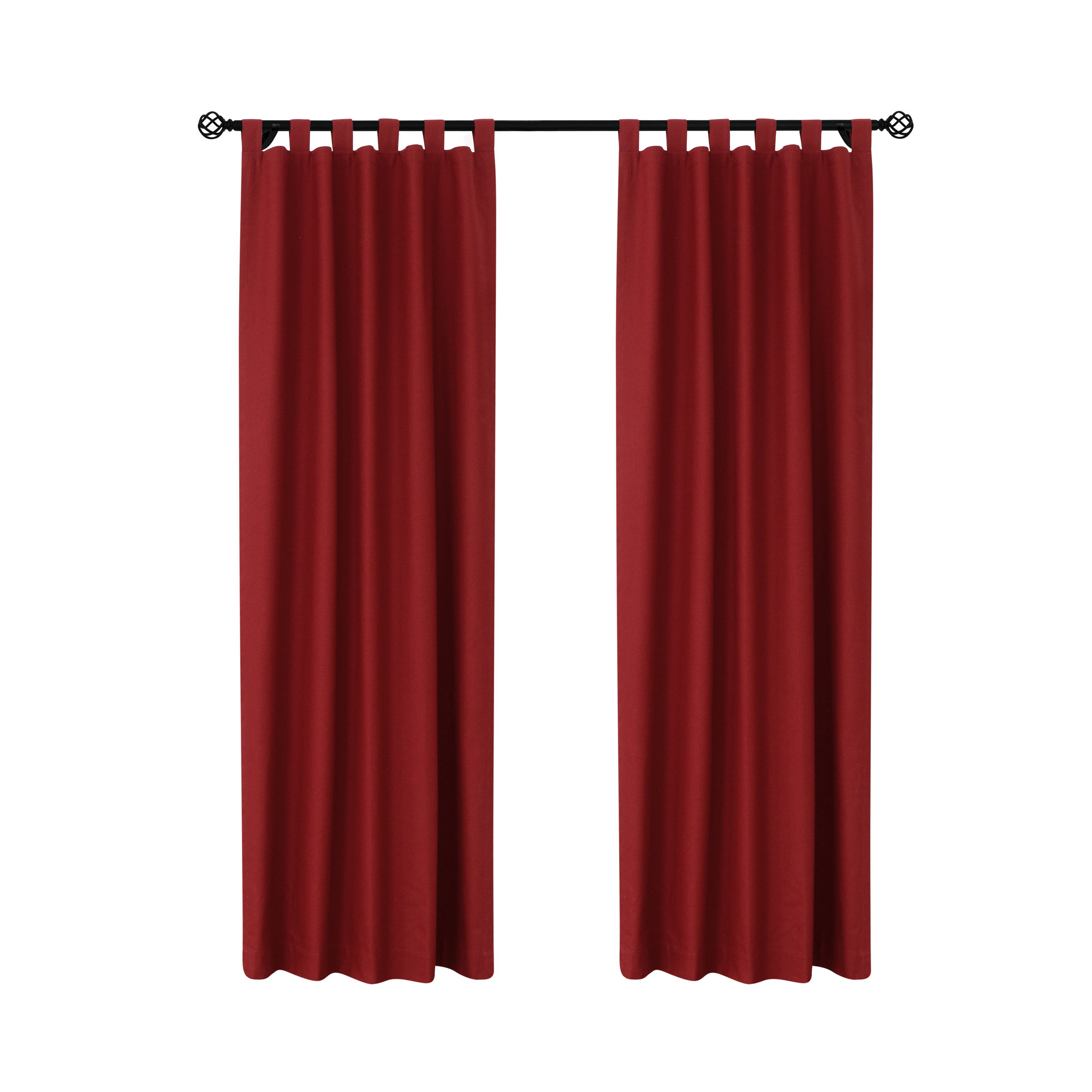 Mcgowen 100% Cotton Solid Room Darkening Thermal Tab Top Curtain Panel, 80" W X 84" L, Burgundy