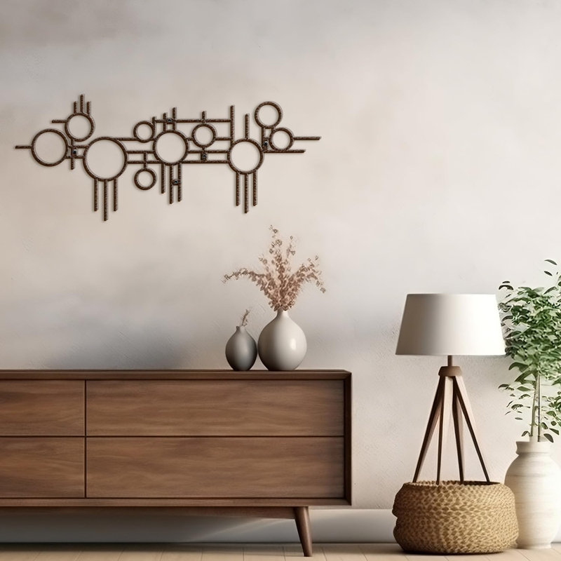 Décoration murale en métal, Bronze, H 6 po x l 18 po x P 0,05 po