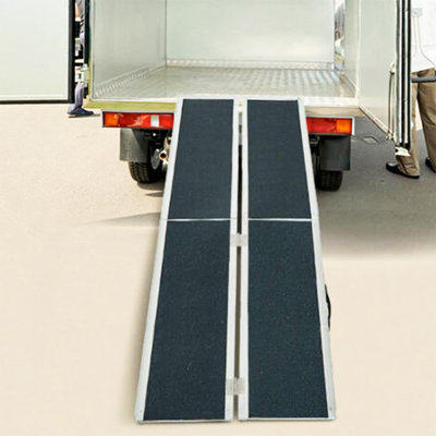 Non Skid Wheelchair Ramp, Threshold Ramp With An Applied Slip-Resistant Surface, Portable Aluminum Foldable Mobility Scooter Ramp, For Home, Steps, Stairs, Doorways, Curbs