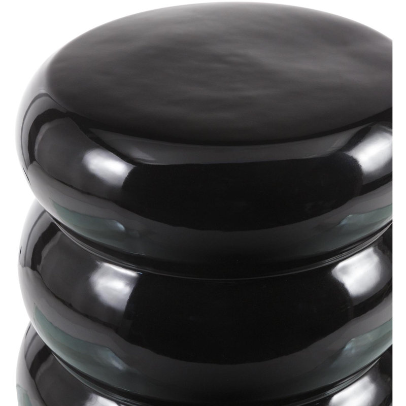 Gervase Accent Stool, Black/Charcoal