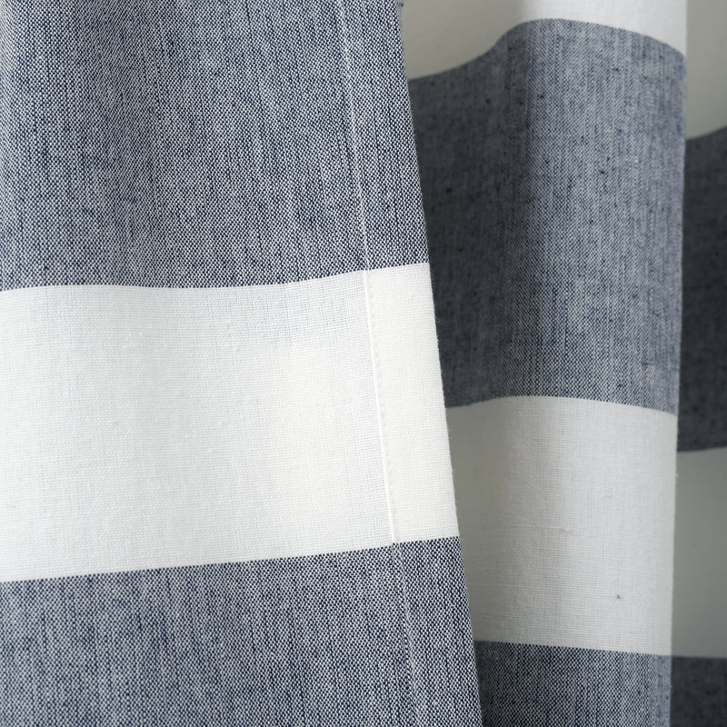 Cape Cod Stripe Cotton Striped Shower Curtain, Navy