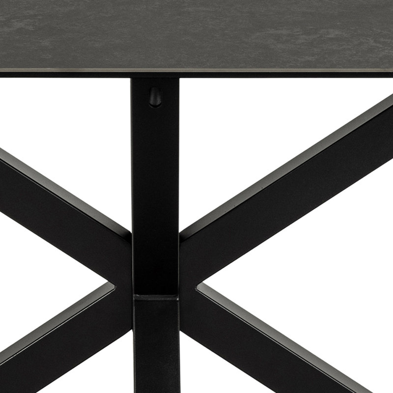 Metal Base Dining Table, Black