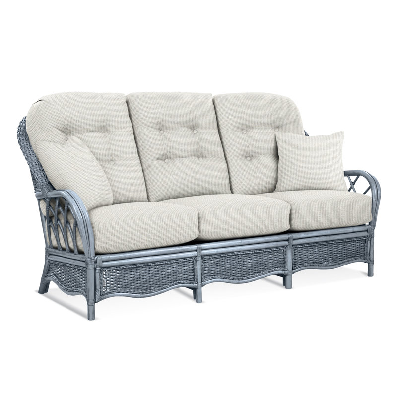 Everglade Sofa, Blue Buffalo Check; 0120-61, Sea Glass