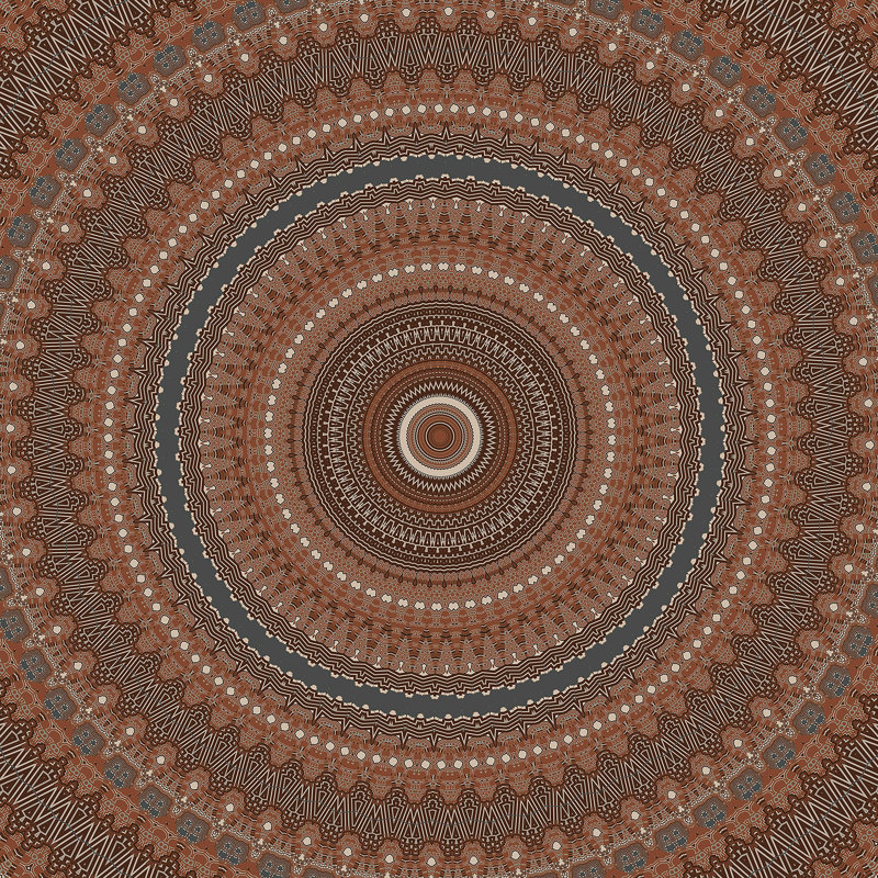 «Sheila Wenzel-Ganny Rustic Boho Mandala» par Sheila Wenzel-Ganny - reproduction d'art sur toile tendue, H 36 po x l 36 po
