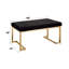 Banc de chambre à la mode en noir et champagne avec assise en tissu de fabrication métallique