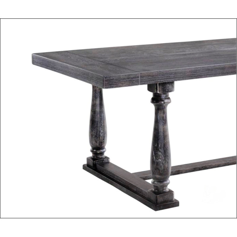Table de salle à manger patinée, Gris / Chêne