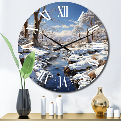 Horloge murale Winter River Natures