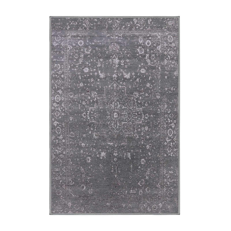Tapis oriental gris foncé Hampston, Rectangle 5 pi x 7 pi