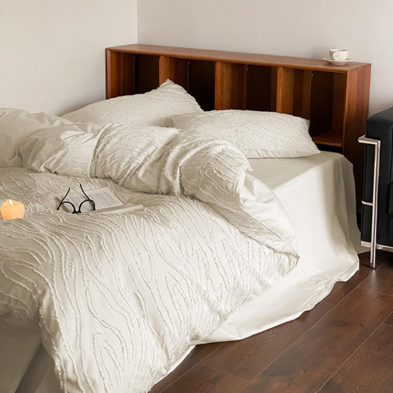 Standard Geometric Shapes Duvet Cover, Queen Duvet Cover + 2 Standard Pillowcases, Beige