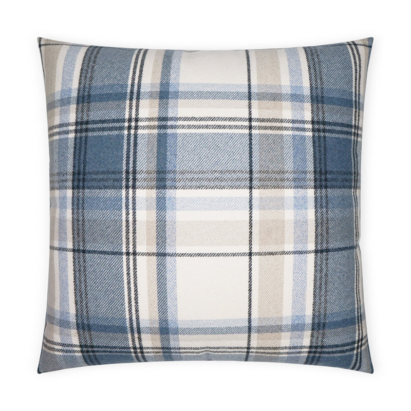 Tartan Pillow Cover & Insert, Navy, Square 22"