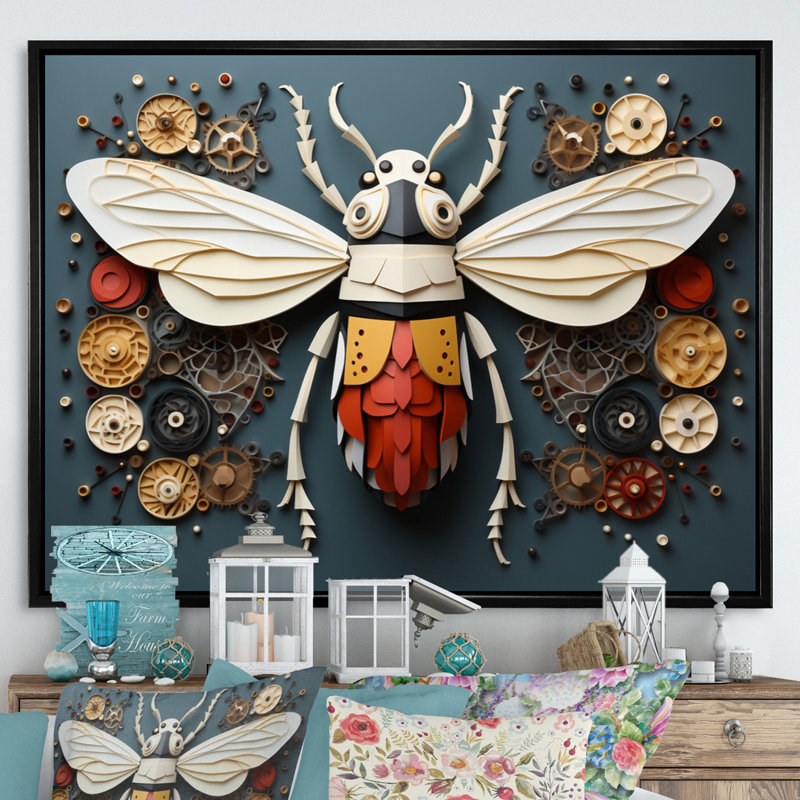 Insectes, insectes, petites merveilles I, 16" H x 32" W, Cadre flottant noir