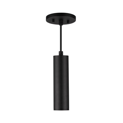 Lorna 8-in (2-in Dia.) 36 Degree Optic Black LED Pendant
