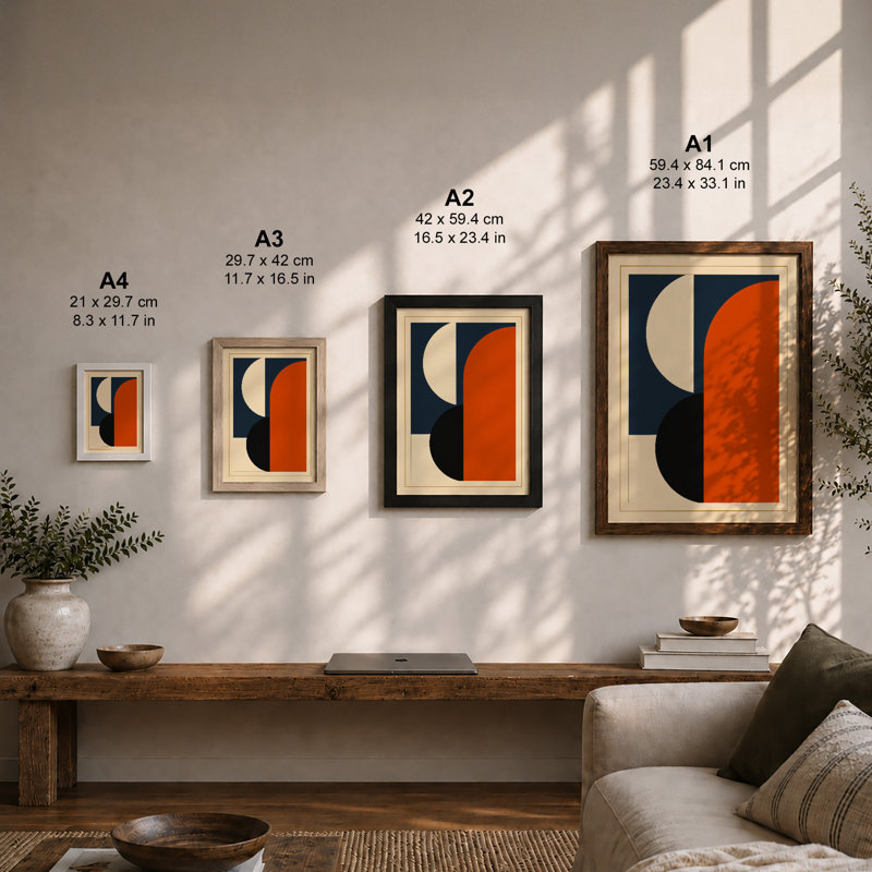 Lunar Geometry Minimalist - Print, Unframed, A3 - 42.0 x 29.7 cm