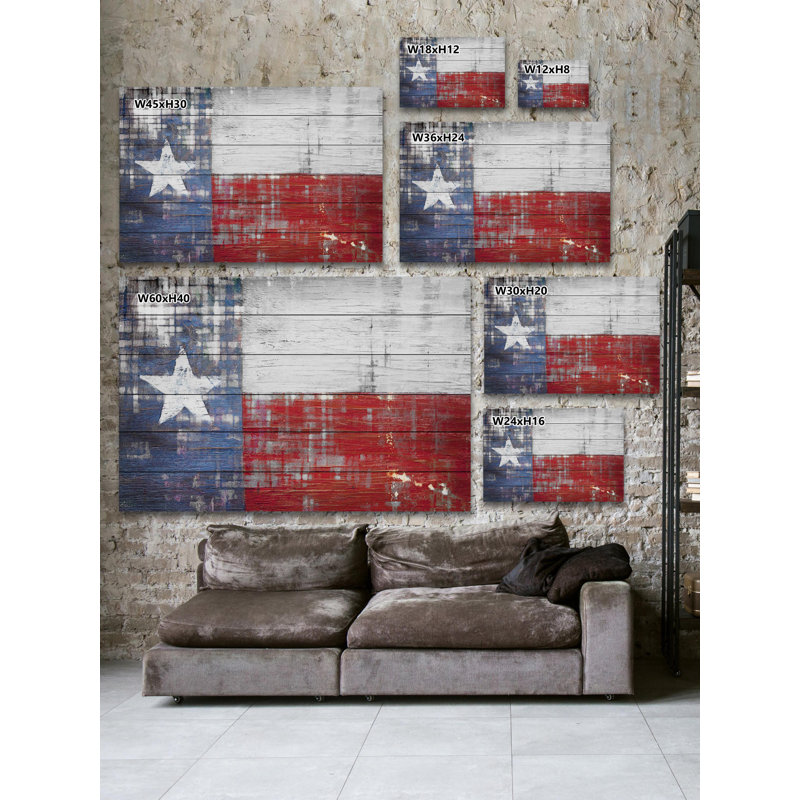 «Texas» par Parvez Taj - impression sur bois, H 20 po x l 30 po x 1,5 po