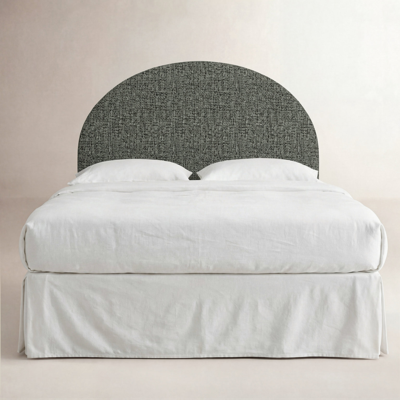 Fabria Upholstered Headboard, Modern Pepper Tweed, Queen