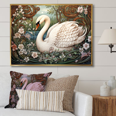 Cygnes majestueux, horizon sur toile