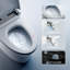Toilette intelligente de 17,3 po de hauteur avec bidet, chauffage instantané sans réservoir, siège chauffant, séchoir à air chaud, chasse automatique, veilleuse et télécommande, certifié cUPC