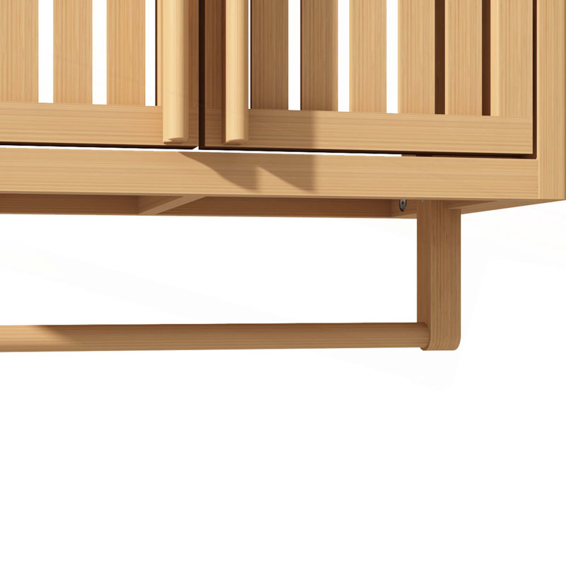 Boîte de rangement de toilette murale en bambou pour salle de bain