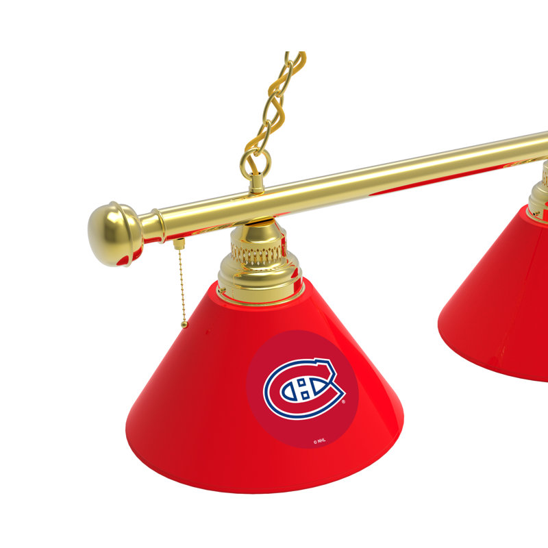 3 - Light Pool Table Lights Pendant, Brass, Philadelphia Flyers - Orange