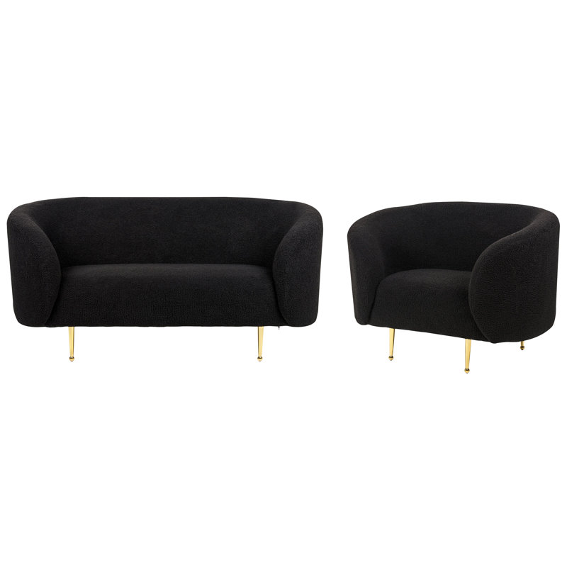 Jenkin 2 - Piece Living Room Set, Black, Gold