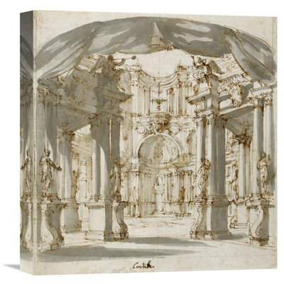 " The Courtyard Of A Palace: Project For A Stage, 1713 " by Filippo Juvarra