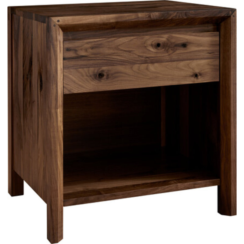 Rustic Walnut Open Nightstand