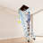 12 Steps Pull Down Folding Attic Stairs Ceiling Mounted With Pull Rod 661LB-1461063962