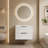 Bathroom Vanity Cabinet with Sink Black Wall Mounted Bathroom Vanities with Ceramic Sink Floating Fluted Sink Vanity with Drawers,Modern-124579427-124579432