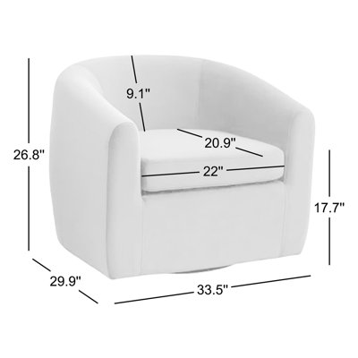 Odey 33.5'' Wide Swivel Barrel Chair