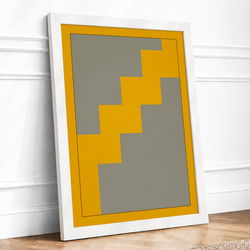 Ascending Geometry Geometric - Framed Print, A3 - 42.0 x 29.7 cm, White