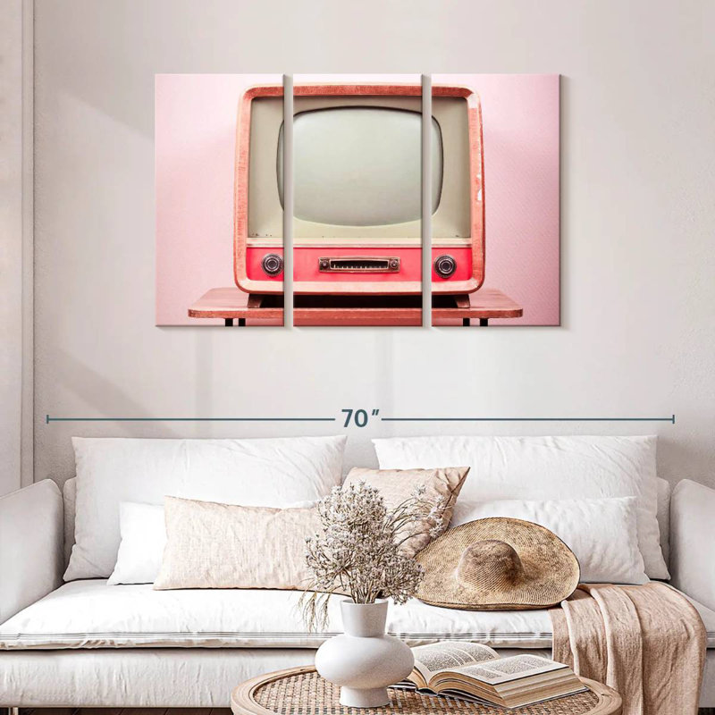 Kerner Vintage Pink Television, 28" H x 45" W