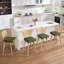 Tabouret de comptoir pivotant de style moderne Mid-Century de 26,2 po Anandi avec dossier en rotin de canne et structure en bois massif-134079761-131199529