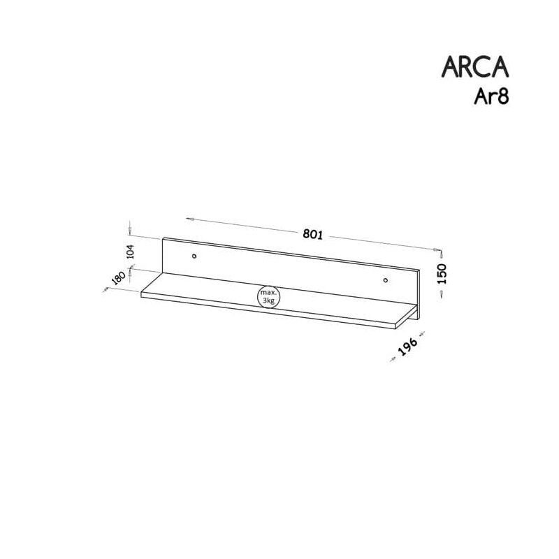 Ondraya Floating Shelf, Oak Wotan/Arctic White