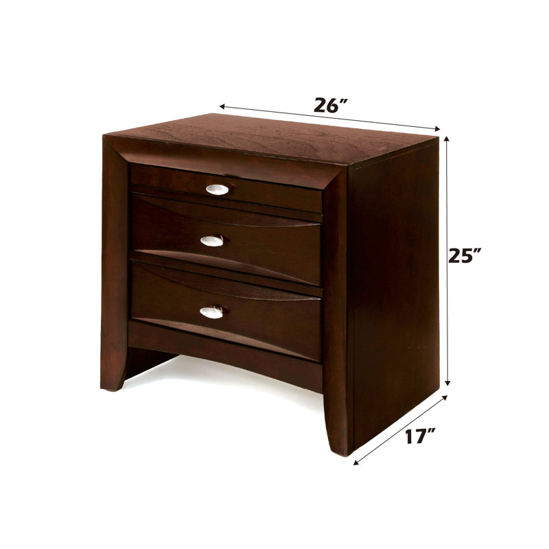 Modern Nightstand From With Practical Drawer Storage Nightstand: Convenient For Daily Use, Espresso