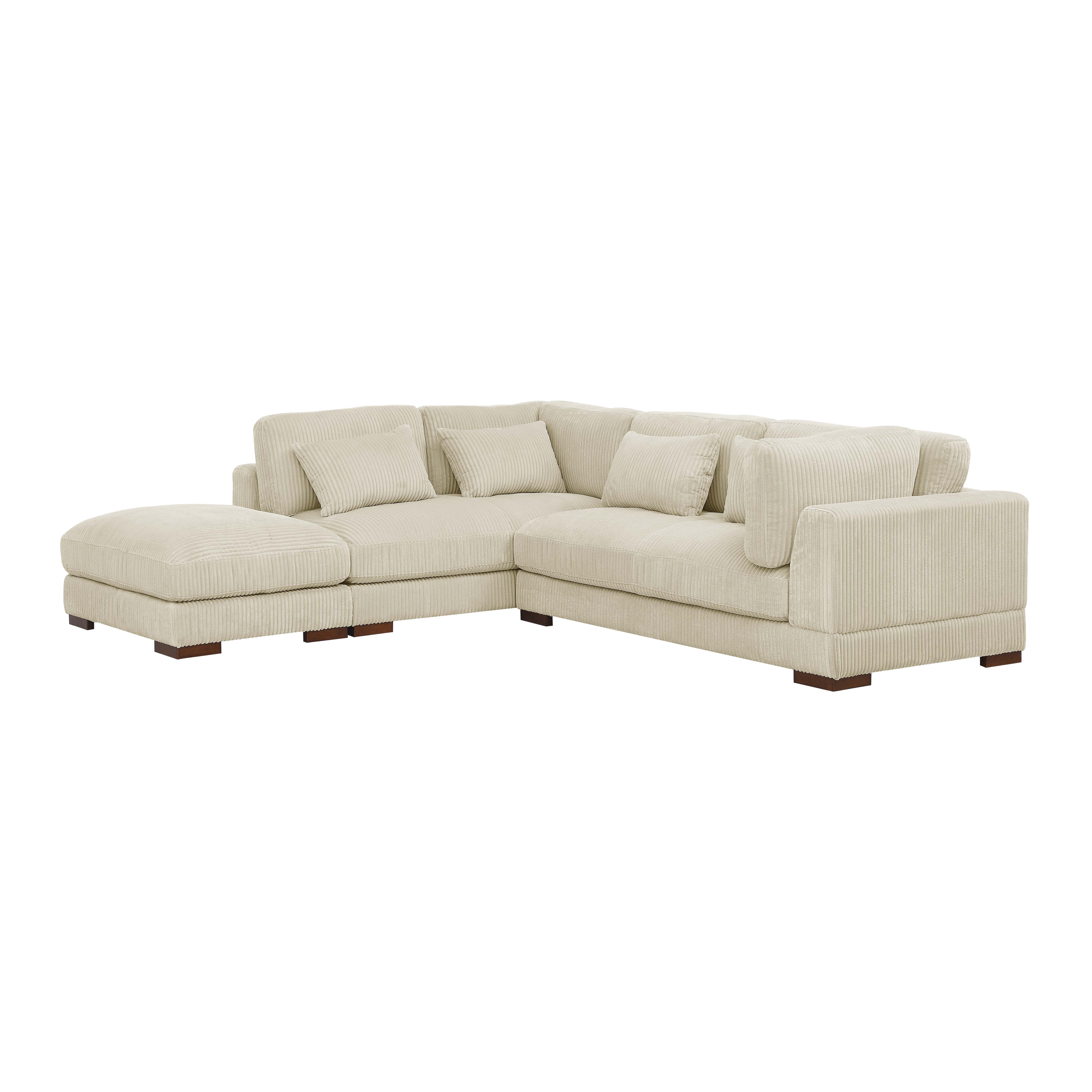 Beeston 3-Piece Corduroy Sectional Sofa