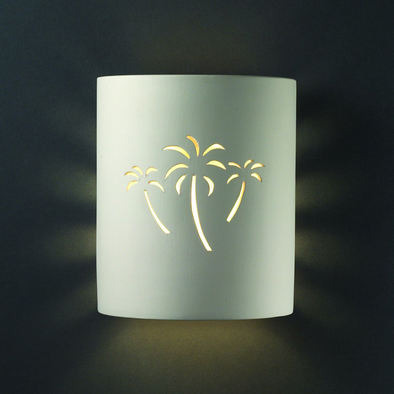 Sun Dagger Ceramic Wall Light, Bisque, Palm Tree