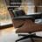 Leather Lounge Chair with Ottoman, Solid Wood Frame and Heavy-Duty Aluminum Alloy Base-1702219448