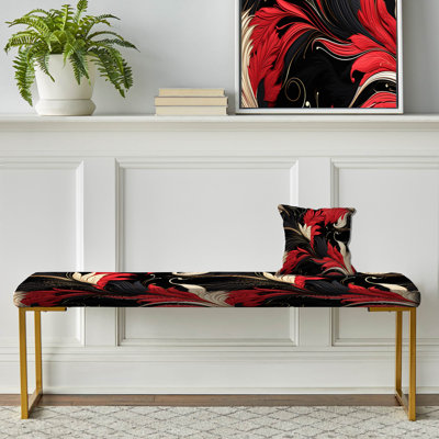 Polka Dots Upholstered Gold Bench