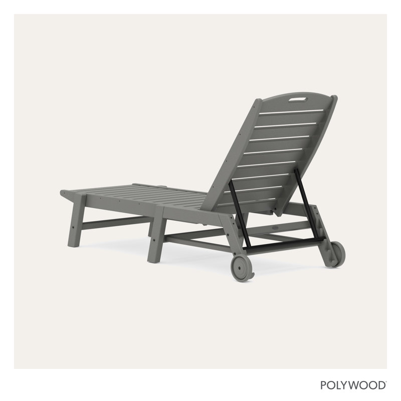 Lakeside POLYWOOD Nautical Chaise with Wheels, Slate Gray