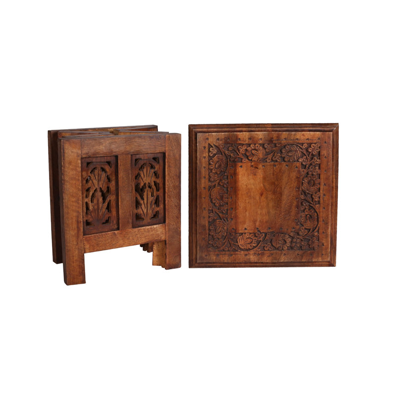 Abbey Four Leg Square Side Table, 31cm H x 30cm W x 30cm D, Mahogany