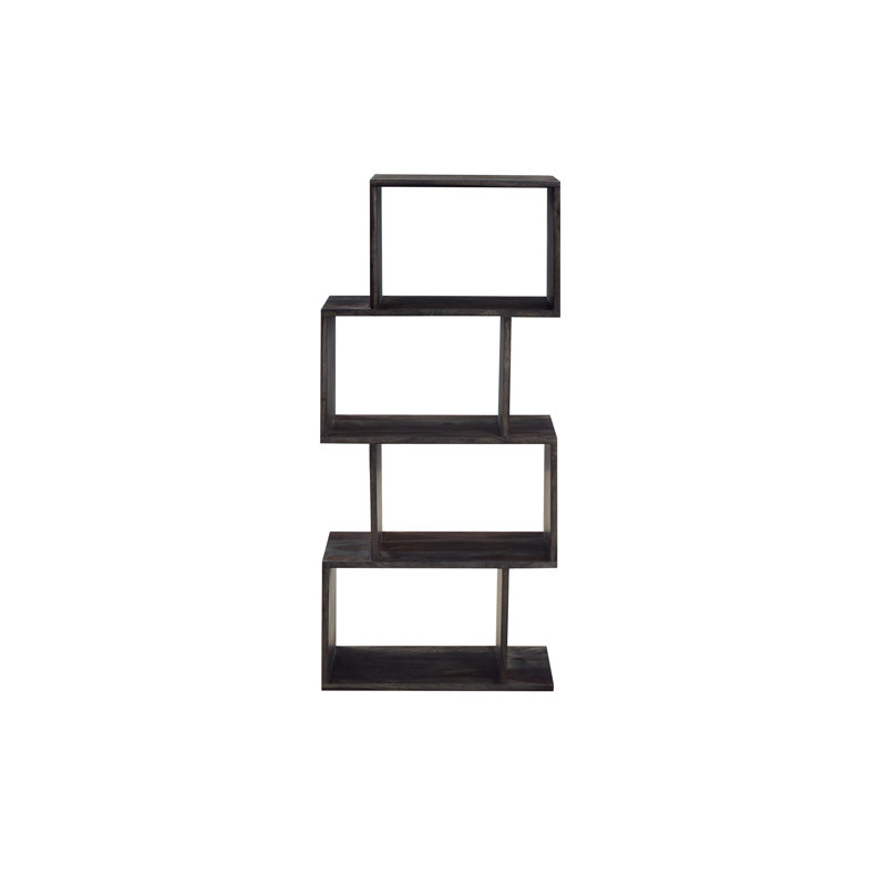 Bibliothèque géométrique en bois massif Gaugain, (4 tablettes) H 47,5 po x l 21,6 po x P 11,8 po