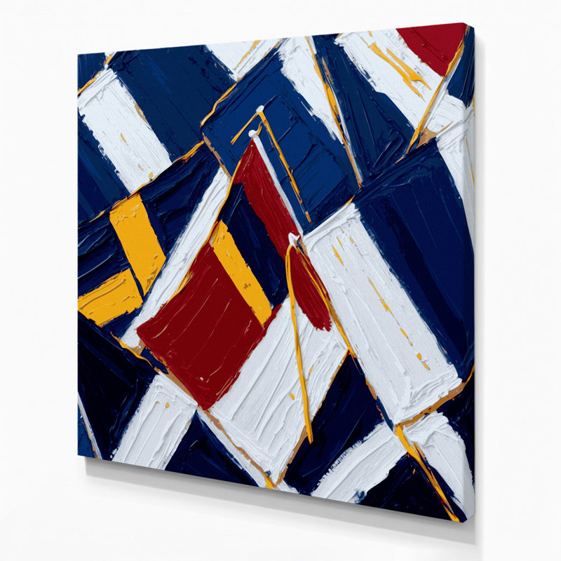 Art nautique sur toile bleu, H 12 po x l 12 po