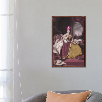 Queen Victoria With Neon Crown - Print on Canvas