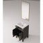 18 po P Meuble-lavabo simple en chêne noir de 20 W, comptoir en acrylique, miroir, largeur de rangement et de fermeture en douceur, comptoir, capacité fermée