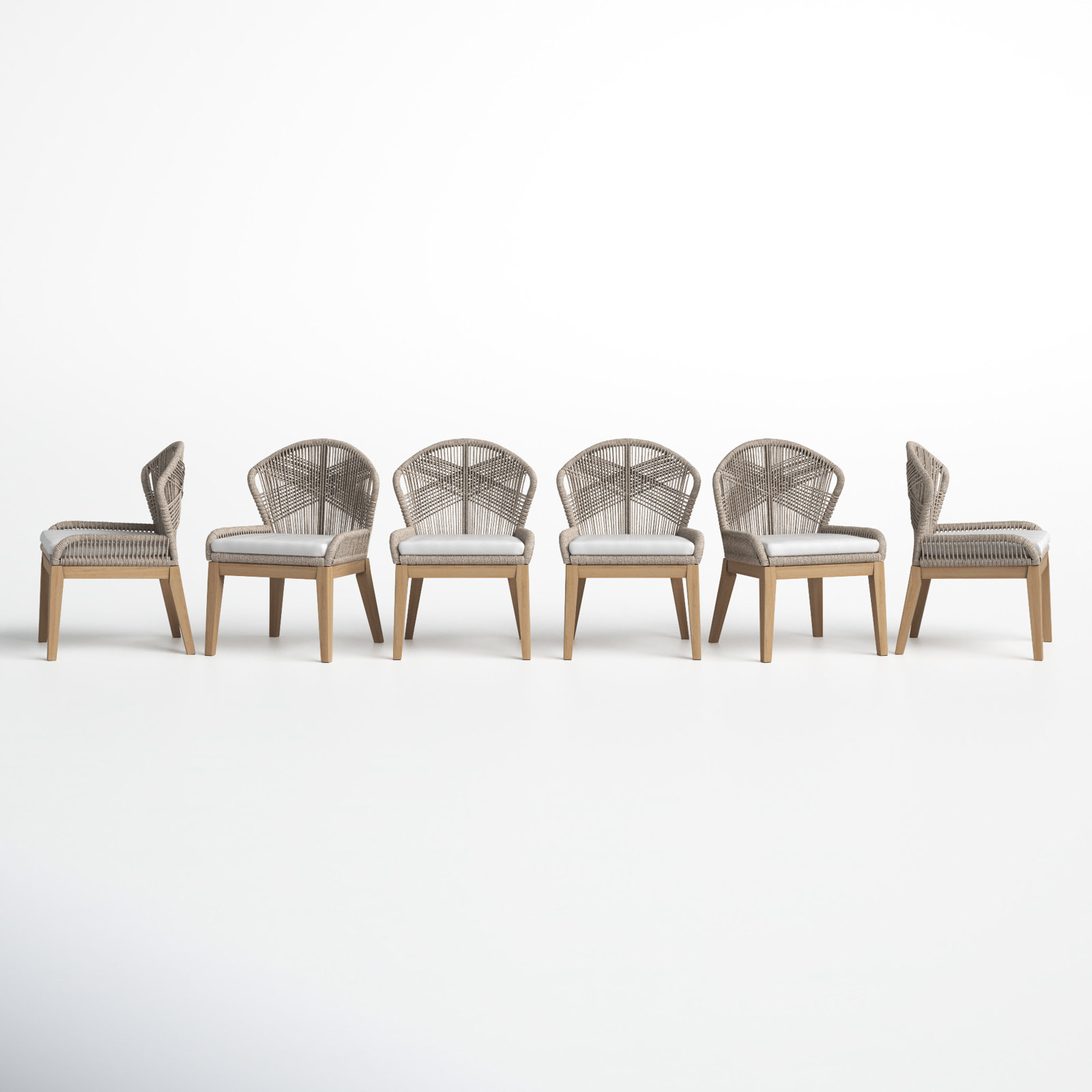 Bowery Acacia Patio Side Chair, Beige