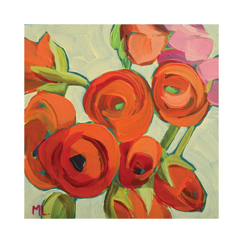 Ranunculus by Monica Linares - Wrapped Canvas Painting, 30.48 cm H x 30.48 cm W