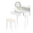 Corner Makeup Vanity Table With LED Mirror And Stool