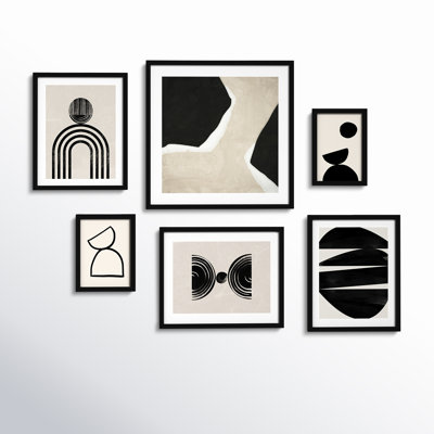 Neutral Shapes  - set of 6  by 1x Studio, Urban Road Framed Wall Art Prints